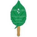 Digital Leaf Fast Fan w/ Wooden Handle & Front Imprint (1 Day)